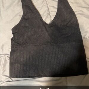 Black V-Neck Crop Top